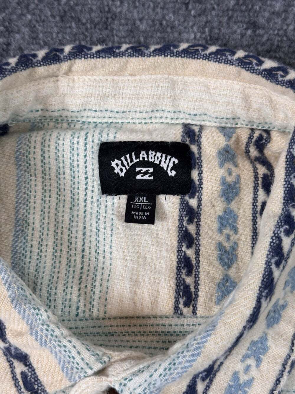 Billabong Men’s XXL Striped Heavyweight Offshore Jacquard Flannel Shirt - Picture 3 of 9